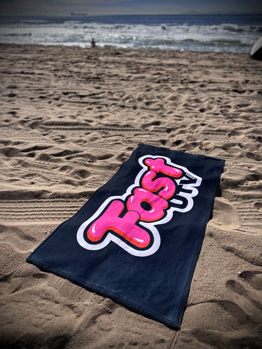 FastUTV Black Beach Towel