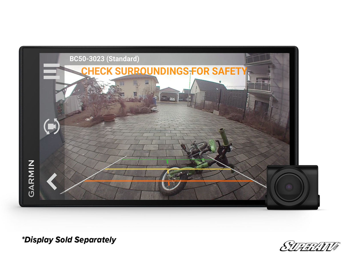Garmin BC™ 50 Wireless Backup Camera with License Plate Mount for RZR Pro R and RZR Pro R 4 and RZR Pro S and RZR Pro S 4 and RZR Pro XP and RZR Pro XP 4 and RZR RS1 and RZR S 1000 and RZR S 800 and RZR S 900 and RZR S4 1000 and RZR Trail 900 and RZR Trail S 900 and RZR Trail S 1000 and RZR Turbo R and RZR Turbo R 4 and RZR XP and RZR XP 4 and RZR XP 1000 and RZR XP 4 1000 and RZR XP 4 900 and RZR XP Turbo and RZR XP 4 Turbo and RZR XP Turbo S and RZR XP 4 Turbo S and RZR XP S and RZR XP 900 and RZR 4 800 a