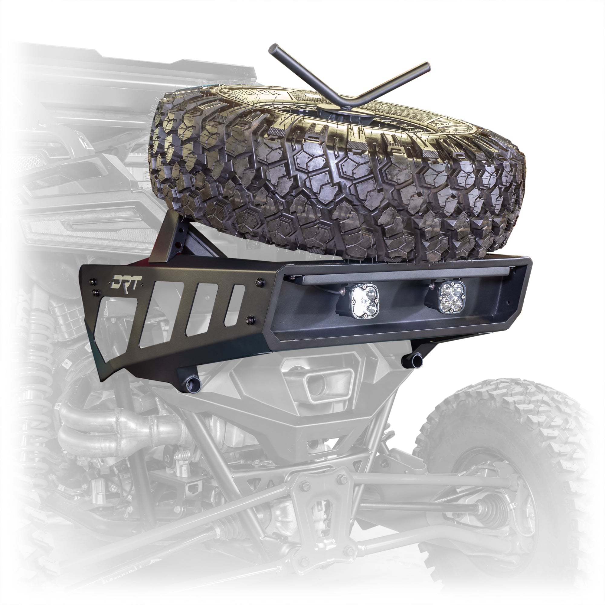 DRT Polaris RZR PRO R desert runner fixed tire carrier