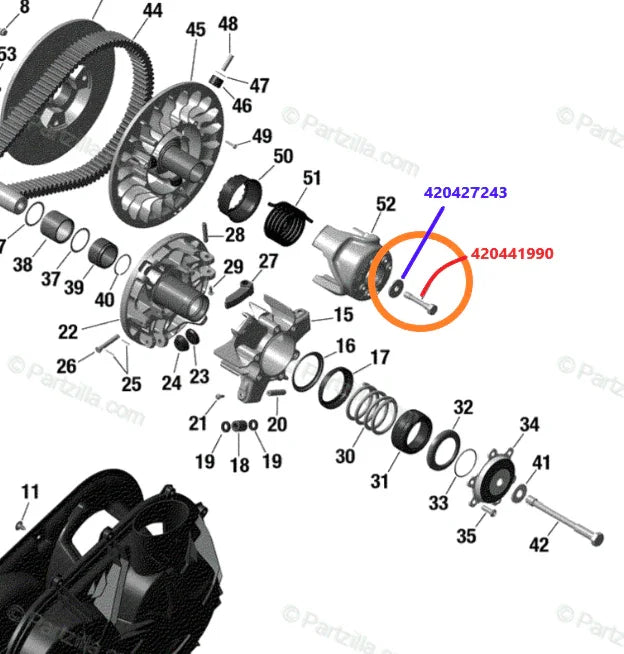 RPM Can Am X3 Titanium Secondary Bolt & Collared Washer Replaces OEM # 420441990 & 420427243 — view 3