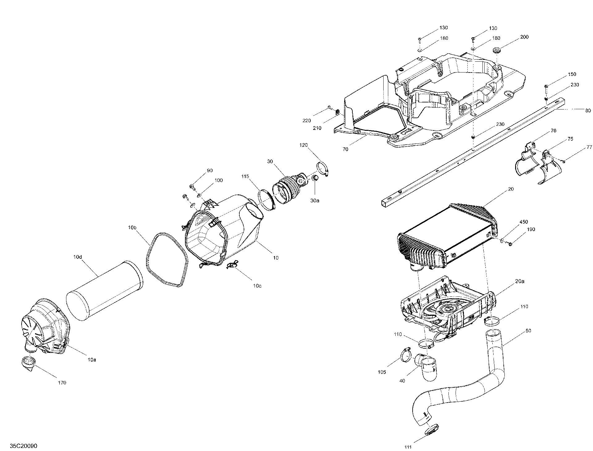 OEM parts diagram for reference. This listing supplies only the inlet hose at ref40; other illustrated parts are sold separately.