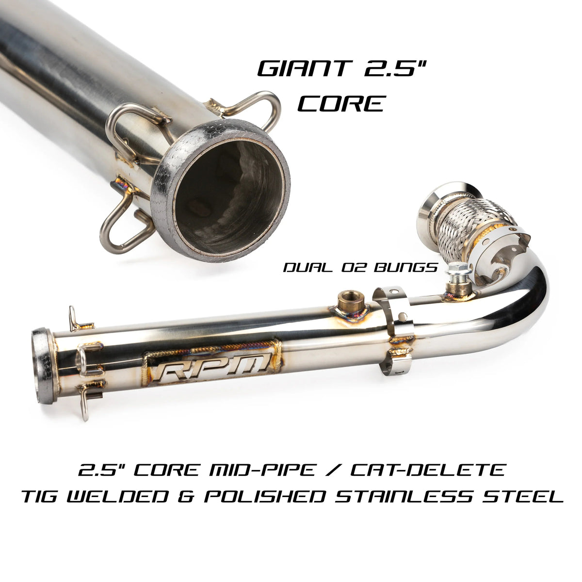 RPM Big Mouth Cat Delete Bypass Mid Race Pipe Can-Am Maverick X3 Turbo R & RR — view 2