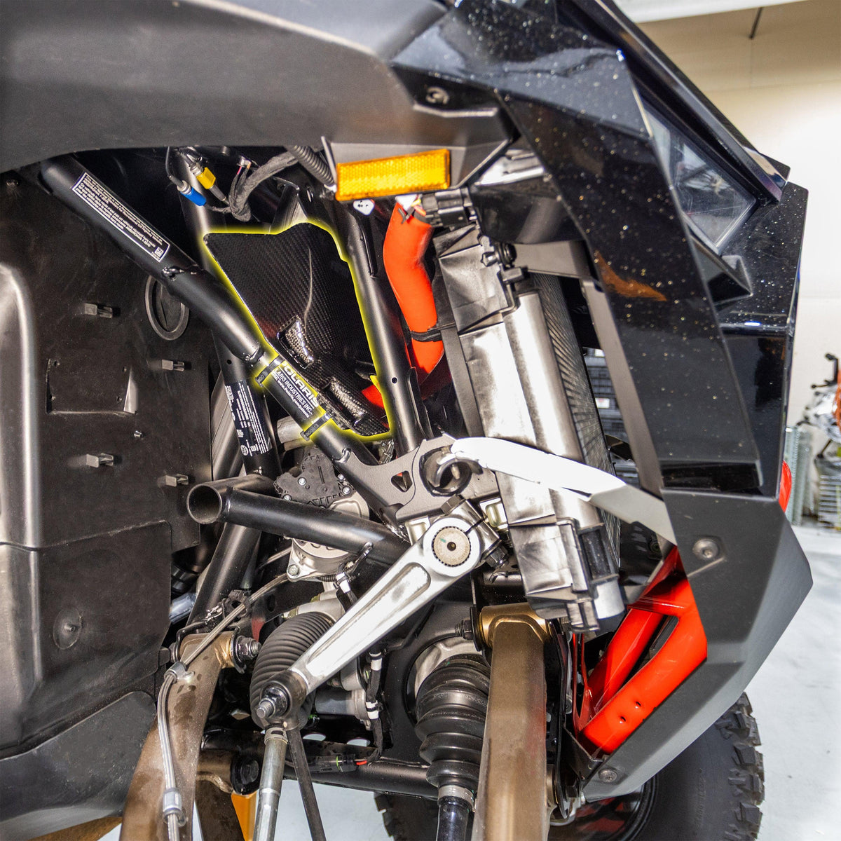 RPM Pro R, Pro S & Turbo R  Carbon Fiber Radiator Heat Air Deflector & Cab Cooling Panel — view 4