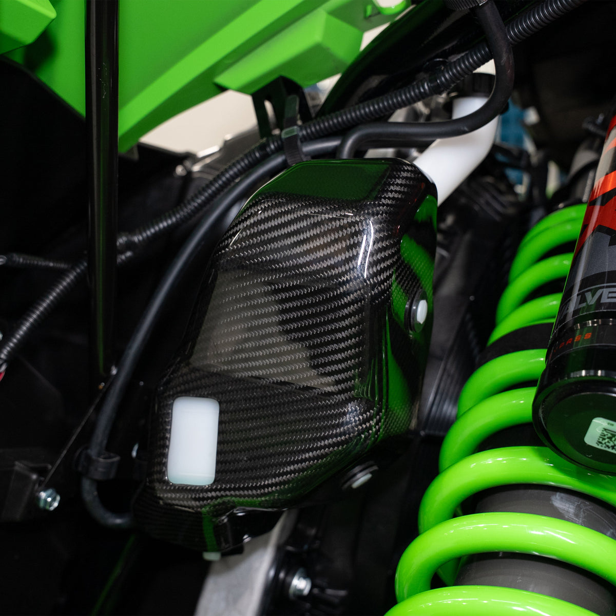 RPM Kawasaki H2 Carbon Fiber Coolant Reservoir Cover — view 5