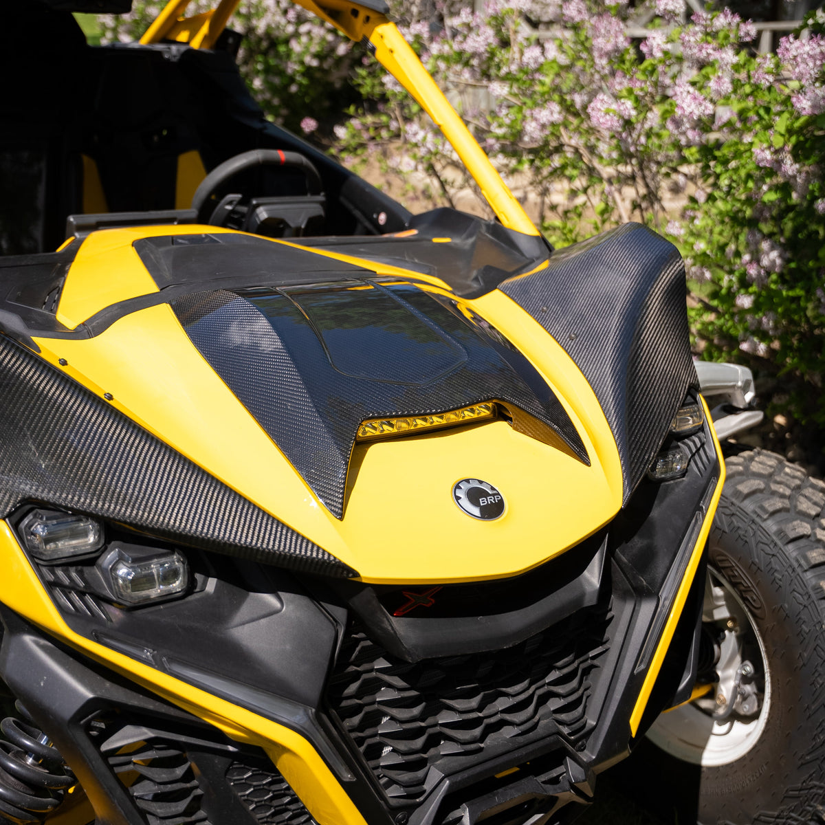 RPM Can-Am Maverick R Carbon Fiber Full Coverage Hood — view 3