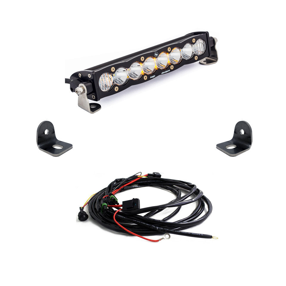Polaris S8 10 Inch Hood Mount Light Bar Kit - Polaris 2019-21 RZR XP Turbo; 2018-21 RZR Turbo S - Baja Designs UTV lighting product image 1