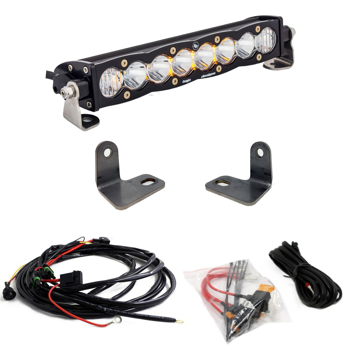 Polaris S8 10 Inch Hood Mount Light Bar Kit - Polaris 2016-18 RZR XP Turbo - Baja Designs UTV lighting product image 1