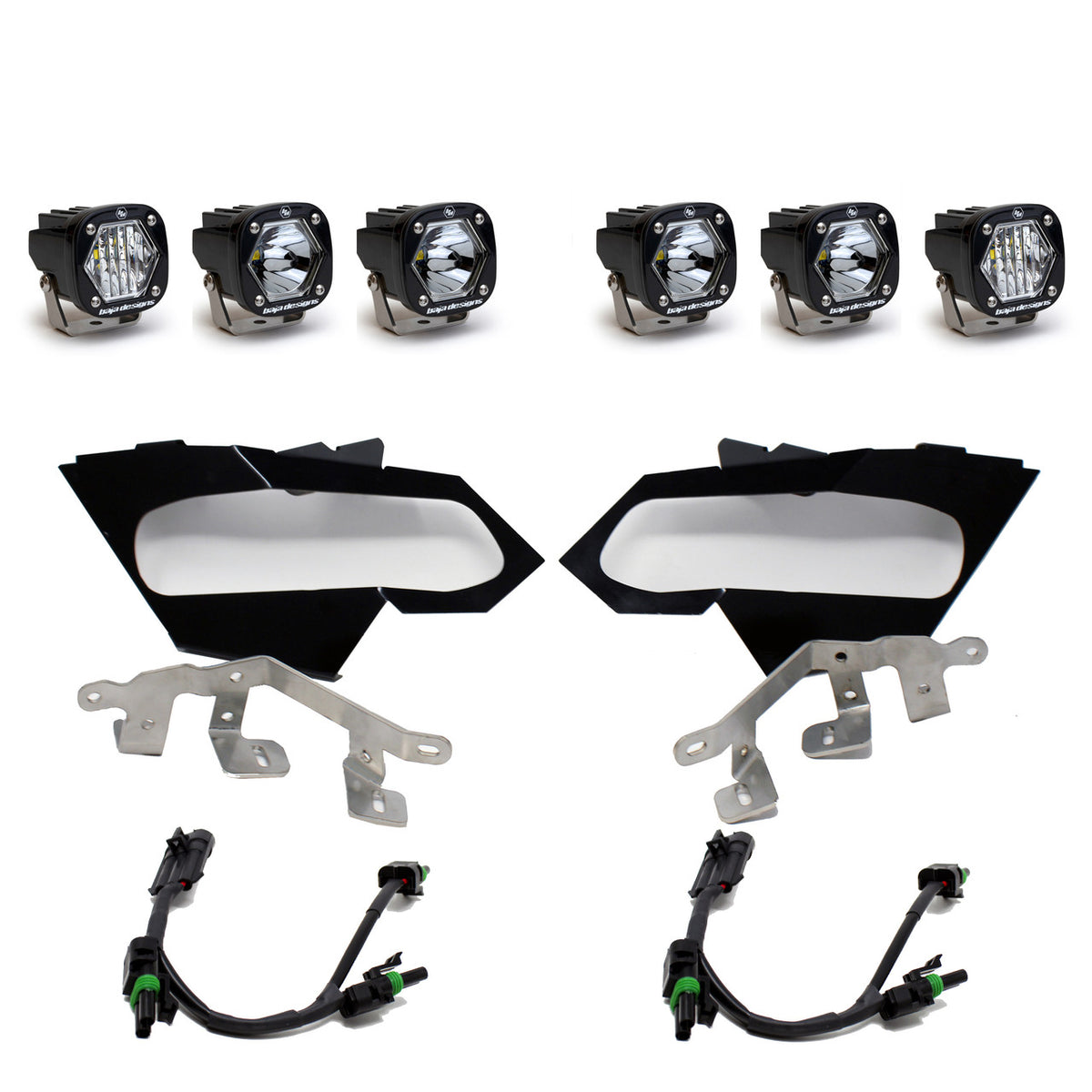 Can-Am S1 Triple LED Headlight Kit - Can-Am 2017-24 Maverick X3 - Baja Designs UTV lighting product image 1