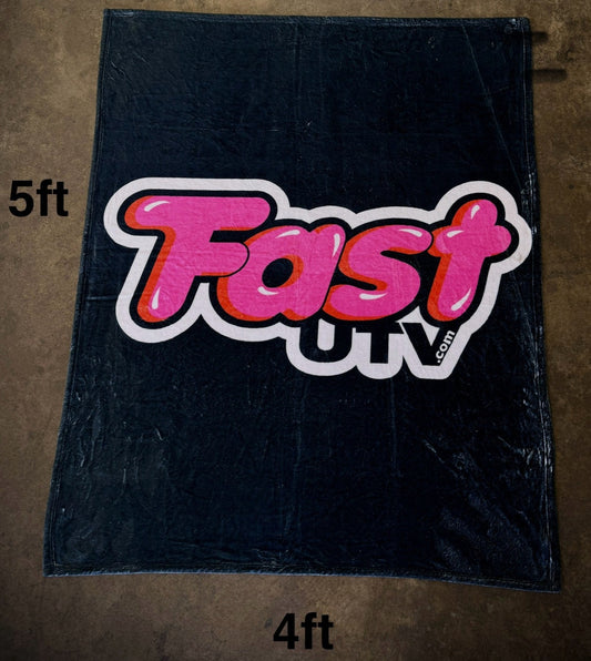 FastUTV Black Fleece Blanket 5 feet by 4 feet