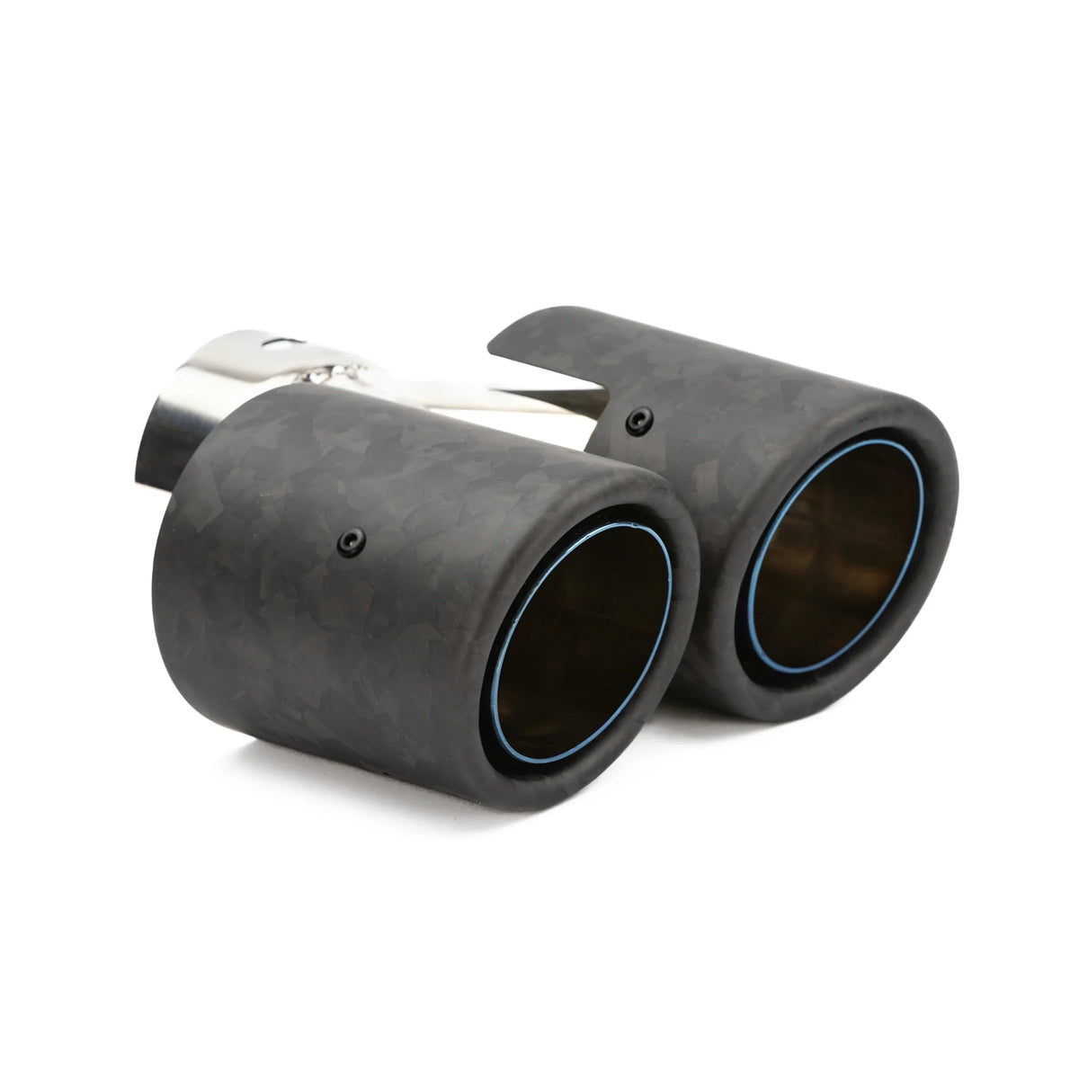 RPM Pro R carbon-covered exhaust tip, Blue / Matte Forged Carbon