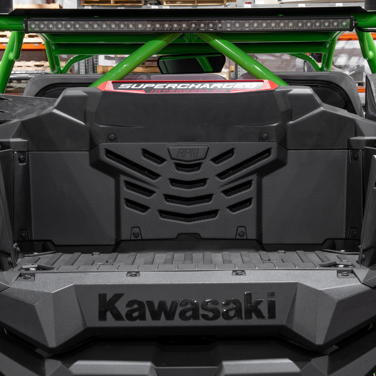 RPM Kawasaki H2 Carbon Fiber Louvered Cargo Cover — view 3