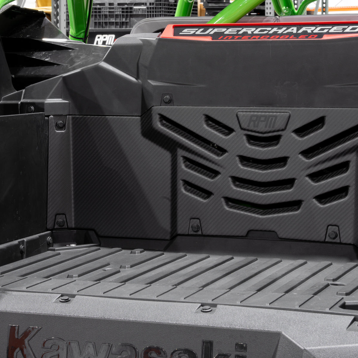 RPM Kawasaki H2 Carbon Fiber Louvered Cargo Cover — view 4