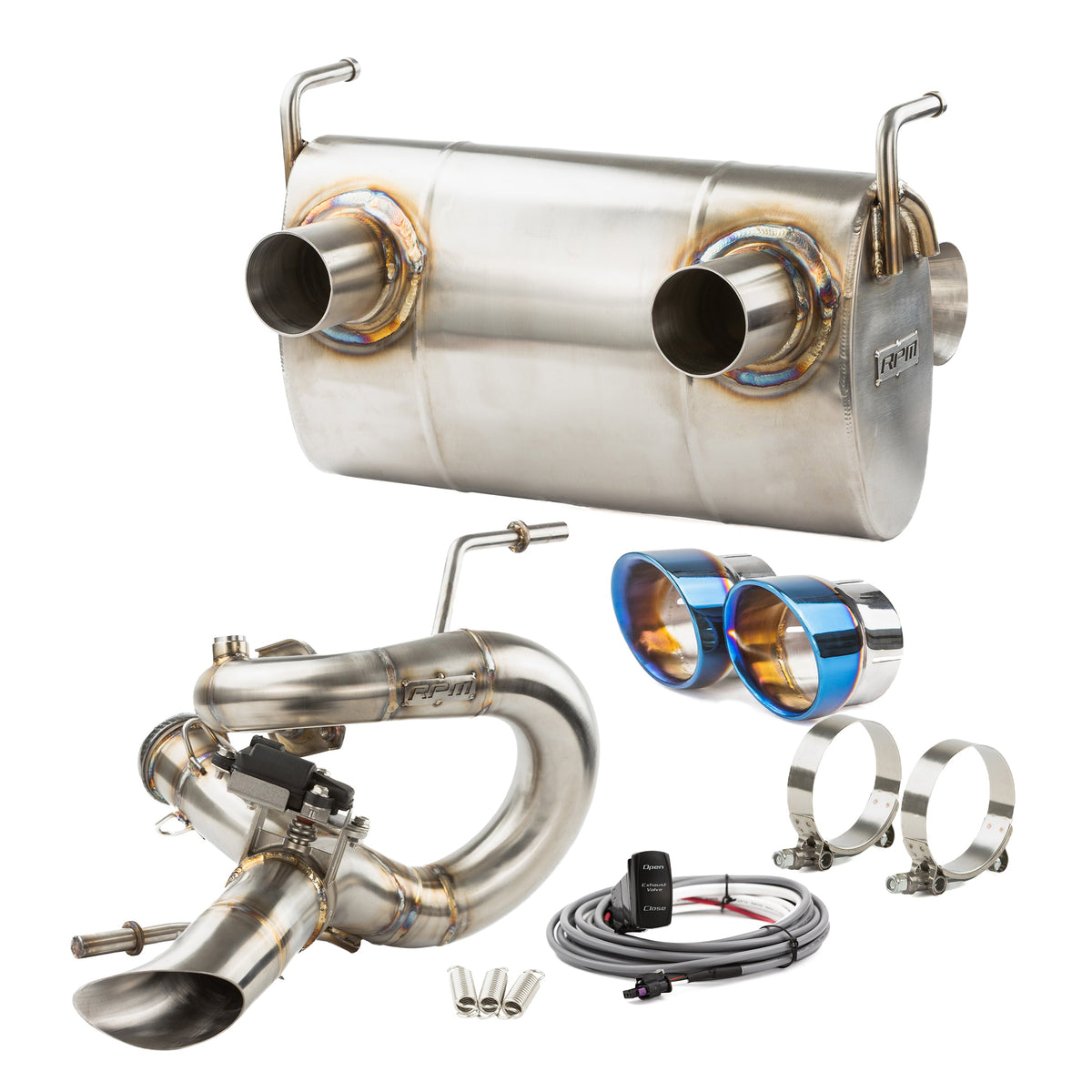 RPM Kawasaki H2 3/4 Exhaust – 2.5" Mid Pipe + Chambered Muffler | Straight or E-Valve Option — view 14