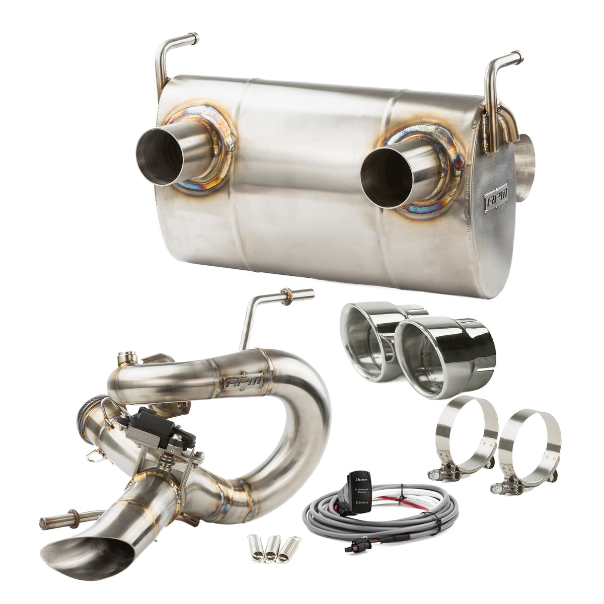 RPM Kawasaki H2 3/4 Exhaust – 2.5" Mid Pipe + Chambered Muffler | Straight or E-Valve Option — view 13