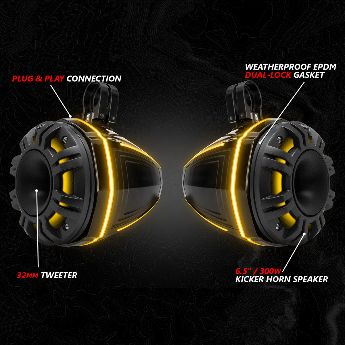 2024-2026 Can-Am® Maverick R, Phase-6 K-Spec 1400watt 6-Speaker Stereo System with Kicker Horns - product image 3
