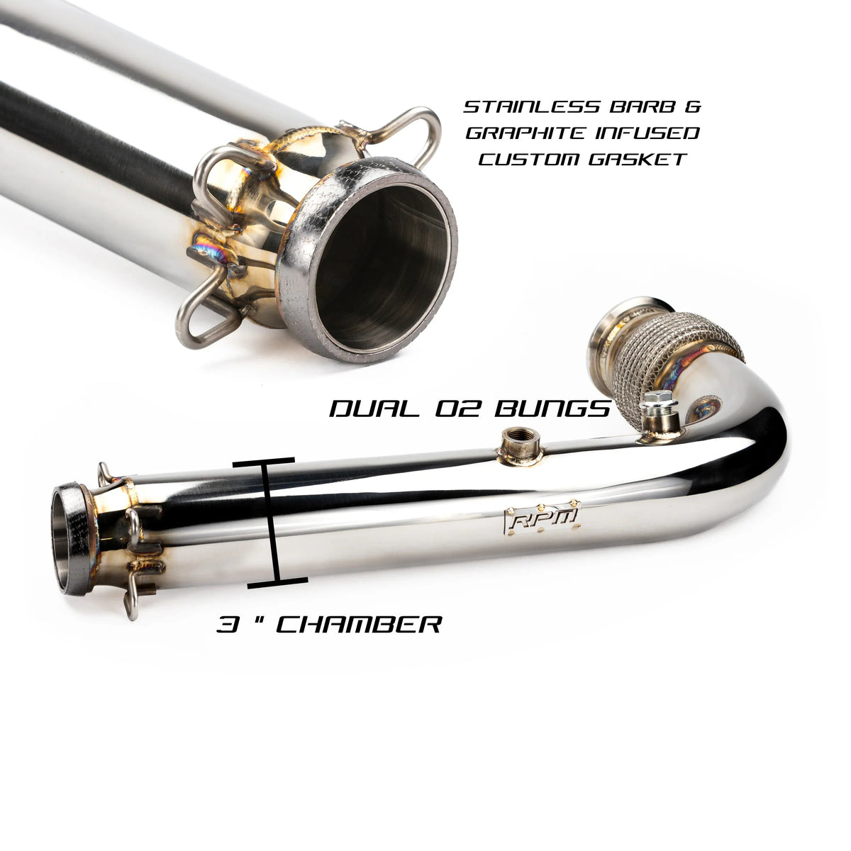 RPM X3 3" Monster Mouth Cat Delete Bypass Mid Race Pipe X3 Turbo, R, and RR — view 2