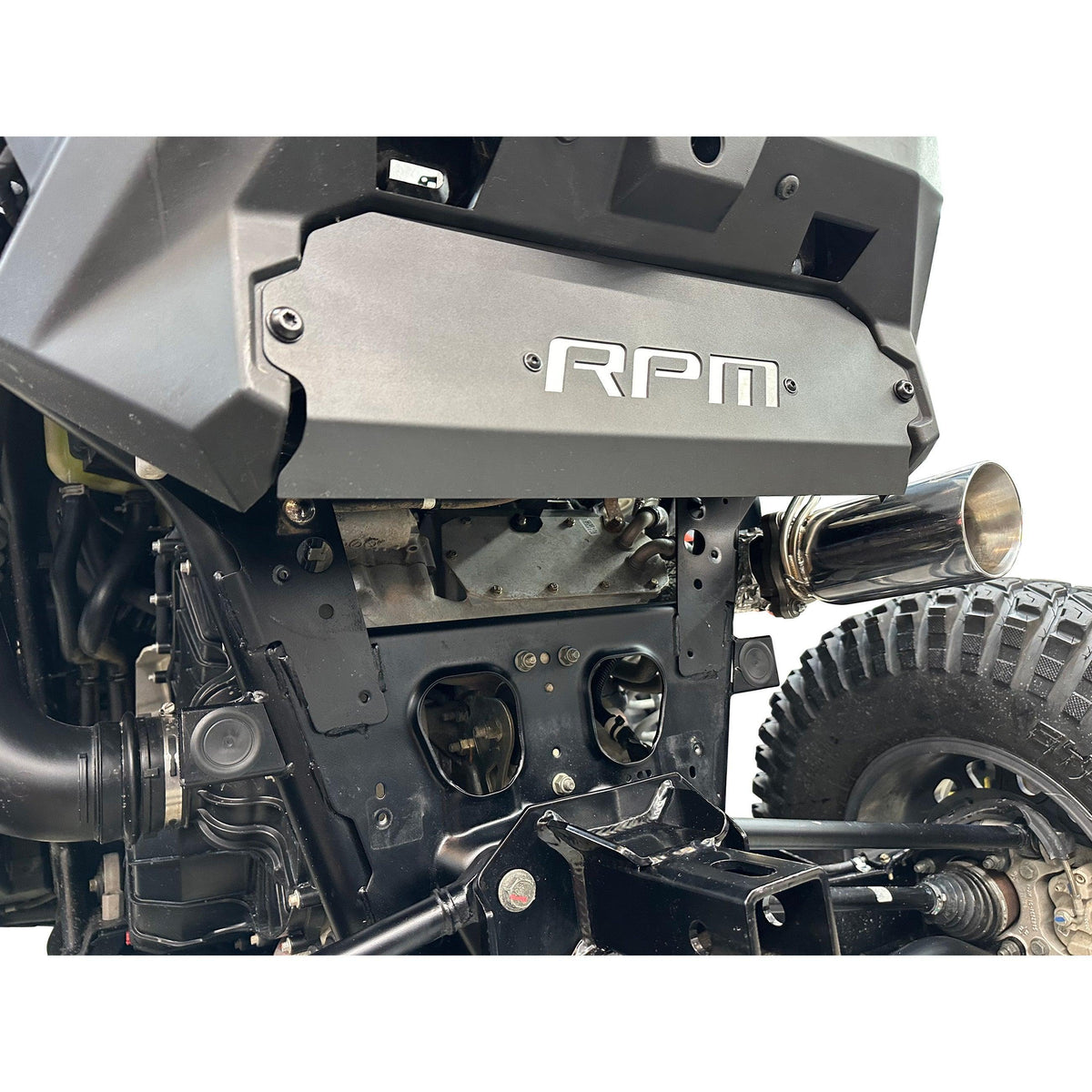 RPM Pro XP, Pro S & Turbo R Rear Fascia Delete Shield / Muffler Cover — view 3