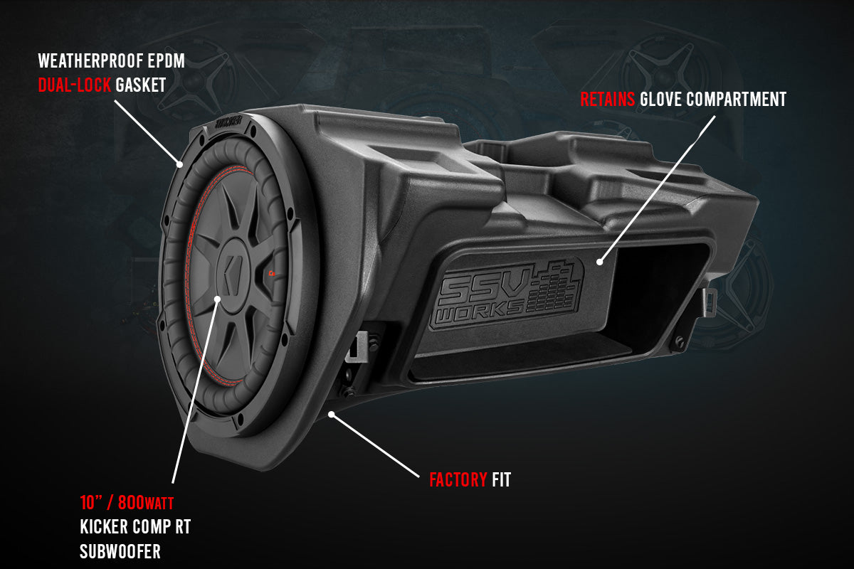 2014-2023 Polaris RZR Glove-Box 10" Subwoofer Enclosure - product image 4