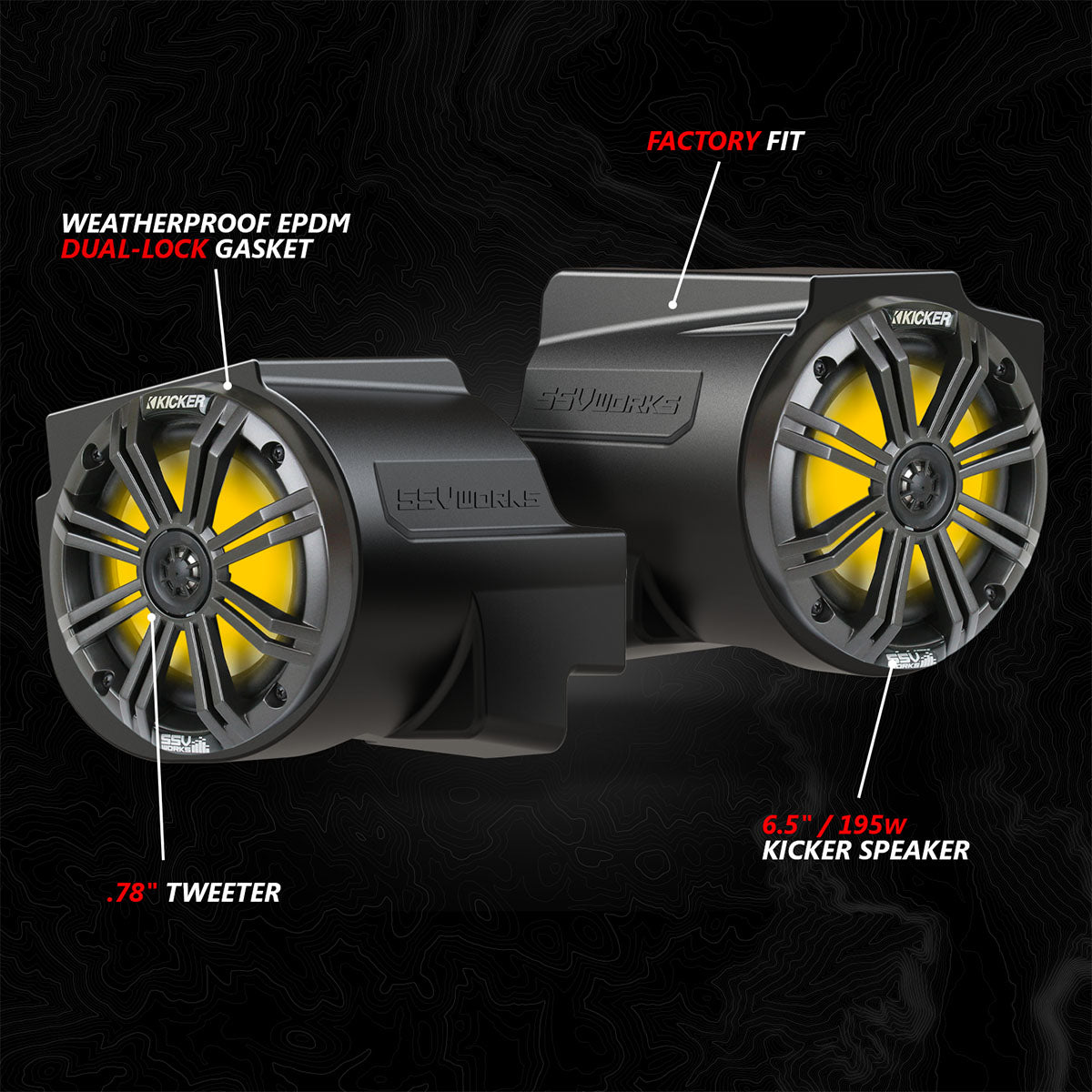 2020-2024 Polaris® RZR Pro Series In-Dash 6.5" Speaker-Pods - product image 4