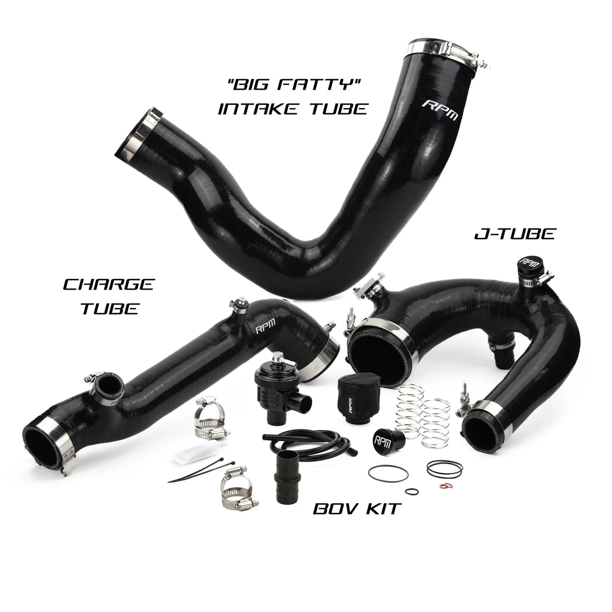 RPM Polaris RZR Turbo R & PRO XP/S Turbo Silicone Intake J-Tube, Charge Tube W/ BOV, & Intake Tube KIT — view 5