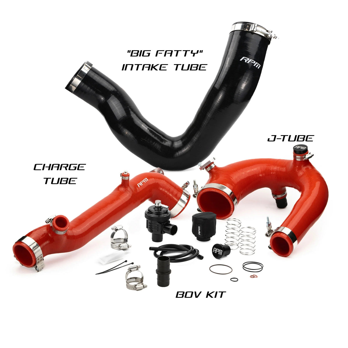 RPM Polaris RZR Turbo R & PRO XP/S Turbo Silicone Intake J-Tube, Charge Tube W/ BOV, & Intake Tube KIT — view 4
