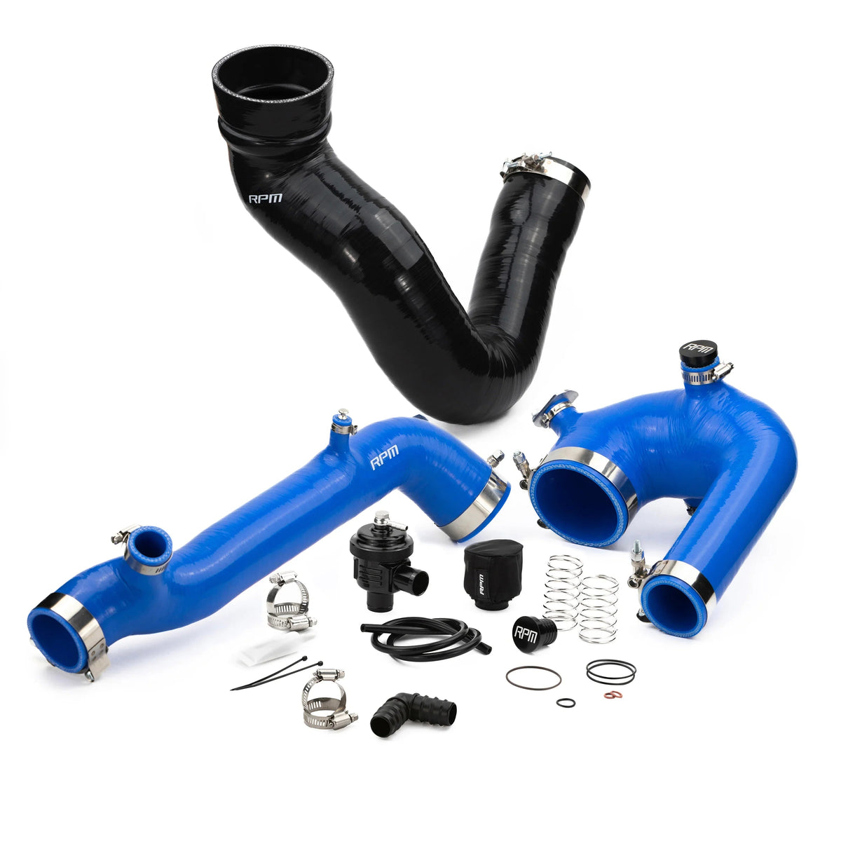 RPM Polaris RZR XP Turbo, Turbo S Silicone Intake J-Tube, Charge Tube W/ BOV, & Intake Tube KIT — view 3