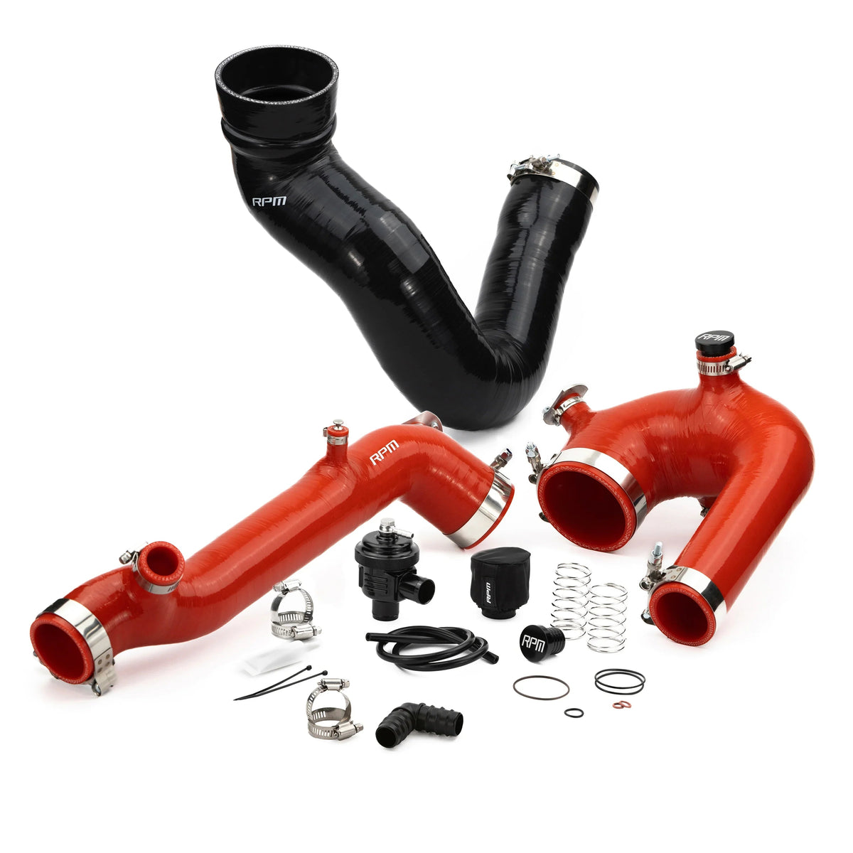 RPM Polaris RZR XP Turbo, Turbo S Silicone Intake J-Tube, Charge Tube W/ BOV, & Intake Tube KIT — view 2