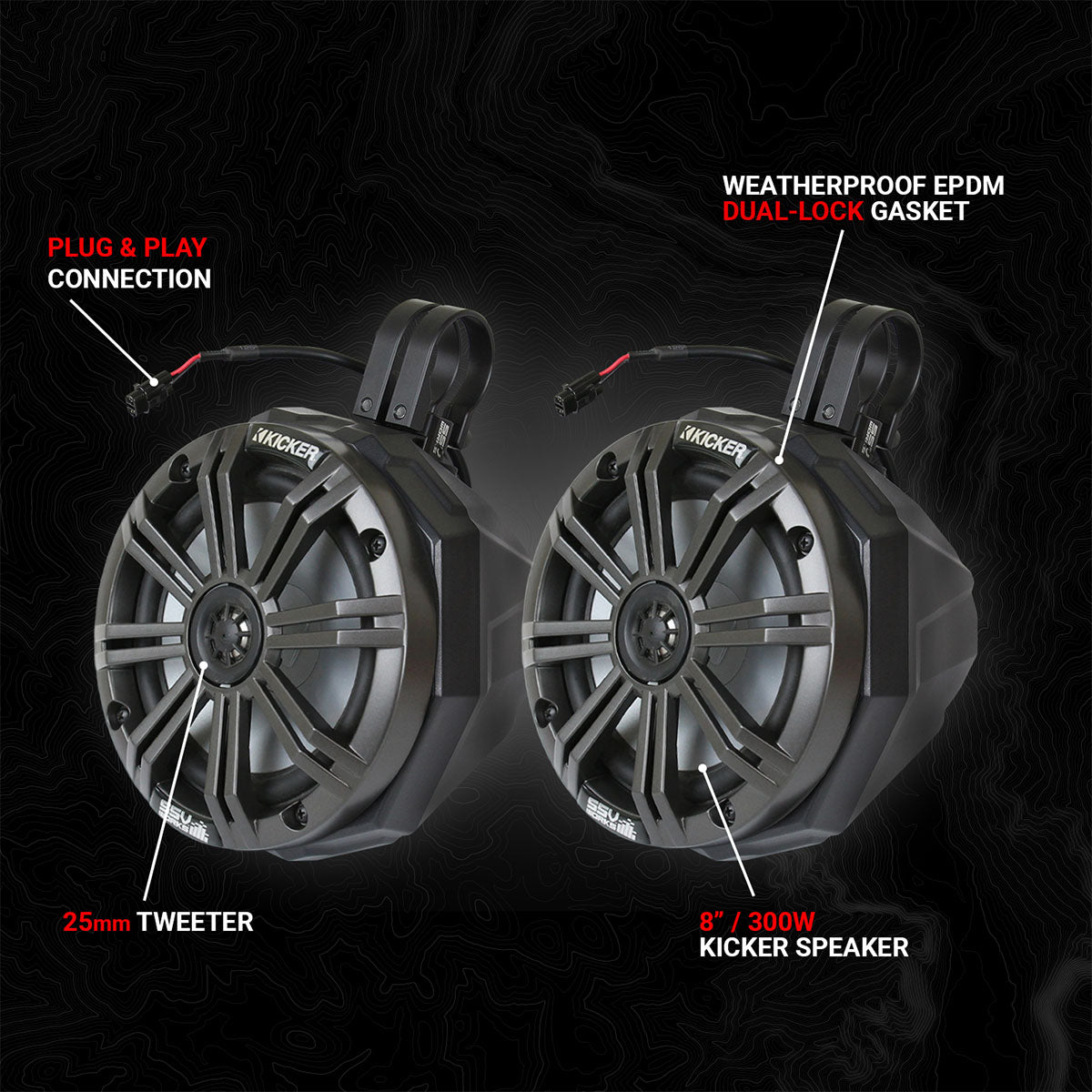 Universal 8" Cage-Mount Speaker-Pods for UTVs, Boats and more - product image 6