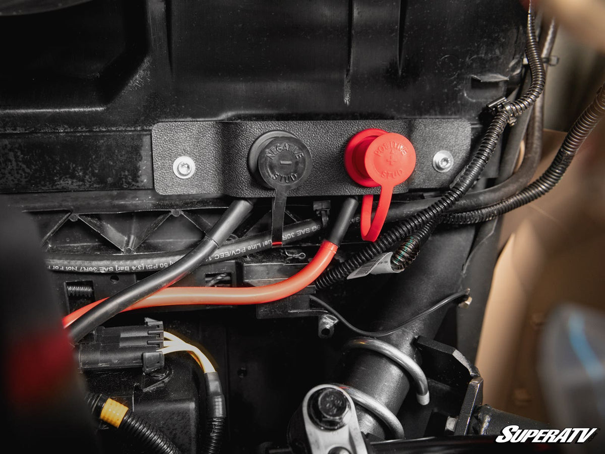 Battery Terminals Relocation Kit for RZR Pro R and RZR Pro R 4 and RZR Pro S and RZR Pro S 4 and RZR Pro XP and RZR Pro XP 4 and RZR RS1 and RZR S 1000 and RZR S 800 and RZR S 900 and RZR S4 1000 and RZR Trail 900 and RZR Trail S 900 and RZR Trail S 1000 and RZR Turbo R and RZR Turbo R 4 and RZR XP and RZR XP 4 and RZR XP 1000 and RZR XP 4 1000 and RZR XP 4 900 and RZR XP Turbo and RZR XP 4 Turbo and RZR XP Turbo S and RZR XP 4 Turbo S and RZR XP 900 and RZR 4 800 and RZR 4 900 and RZR 570 and RZR 800 and R