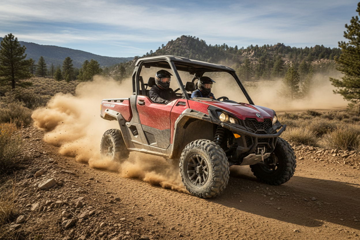 can-am commander on a dirt road