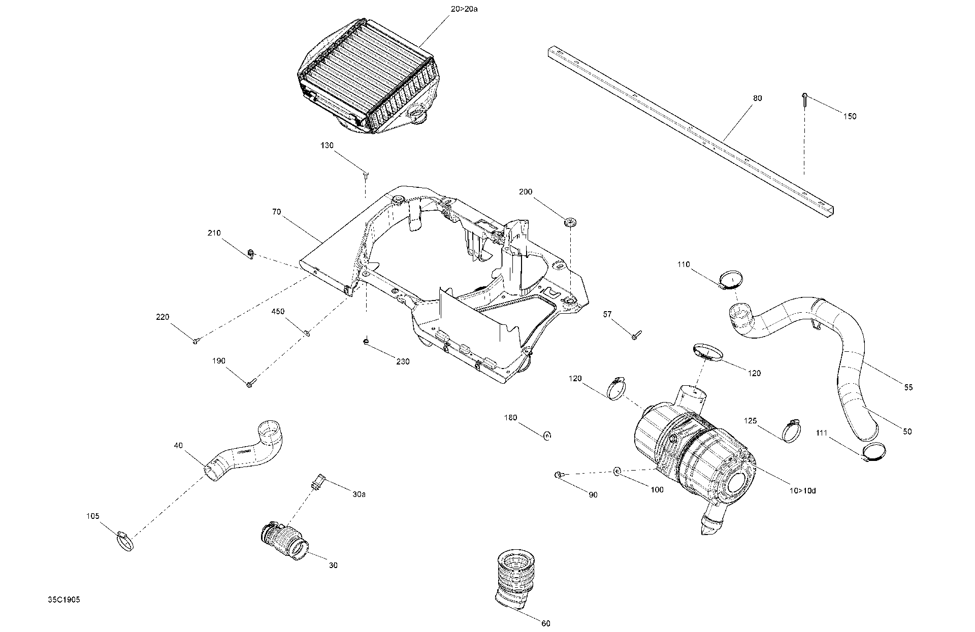 OEM parts diagram for reference. This listing supplies only the fan at ref20a; other illustrated components are sold separately.