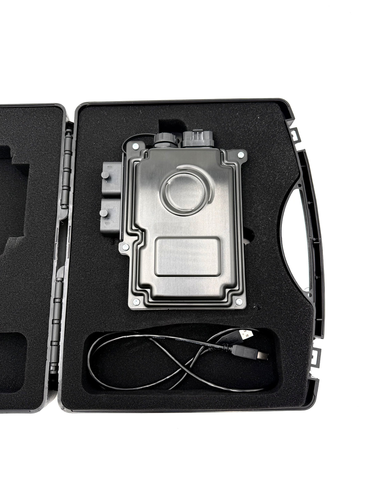 Acclivity Axiom Can-Am X3 ECU and cable inside its carrying case