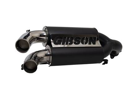 Gibson Polaris RZR Pro XP (2020-2026) & Turbo R (2022-2024) Exhaust - Dual Black with Stainless Tips-98051