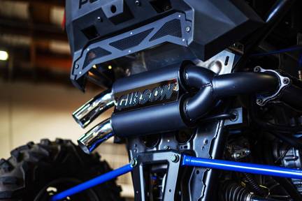 Gibson Polaris RZR Pro XP (2020-2026) & Turbo R (2022-2024) Exhaust - Dual Black with Stainless Tips-98051 - product view 4