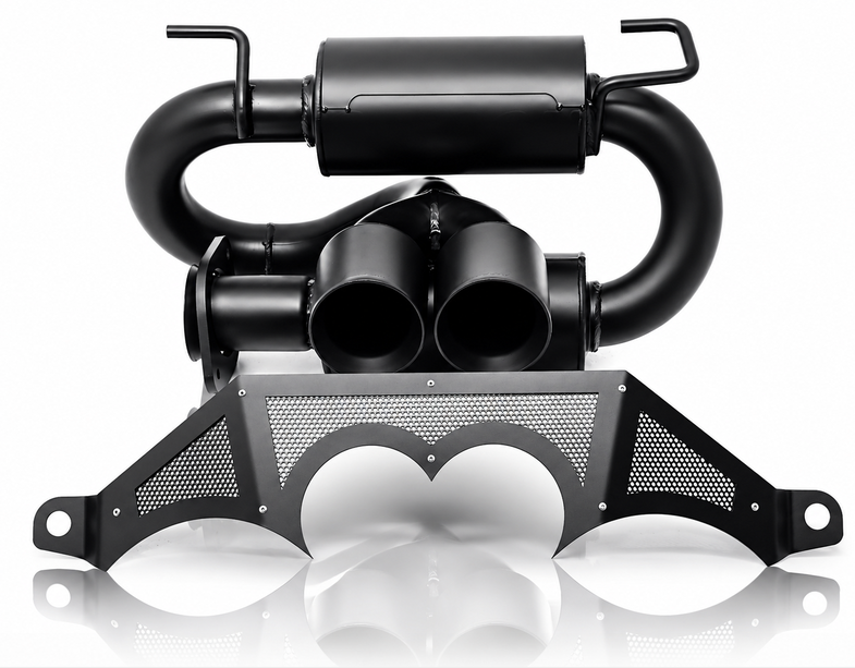 Gibson 2022-2026 Polaris RZR Pro R Exhaust - Dual Tip Black Ceramic-98055