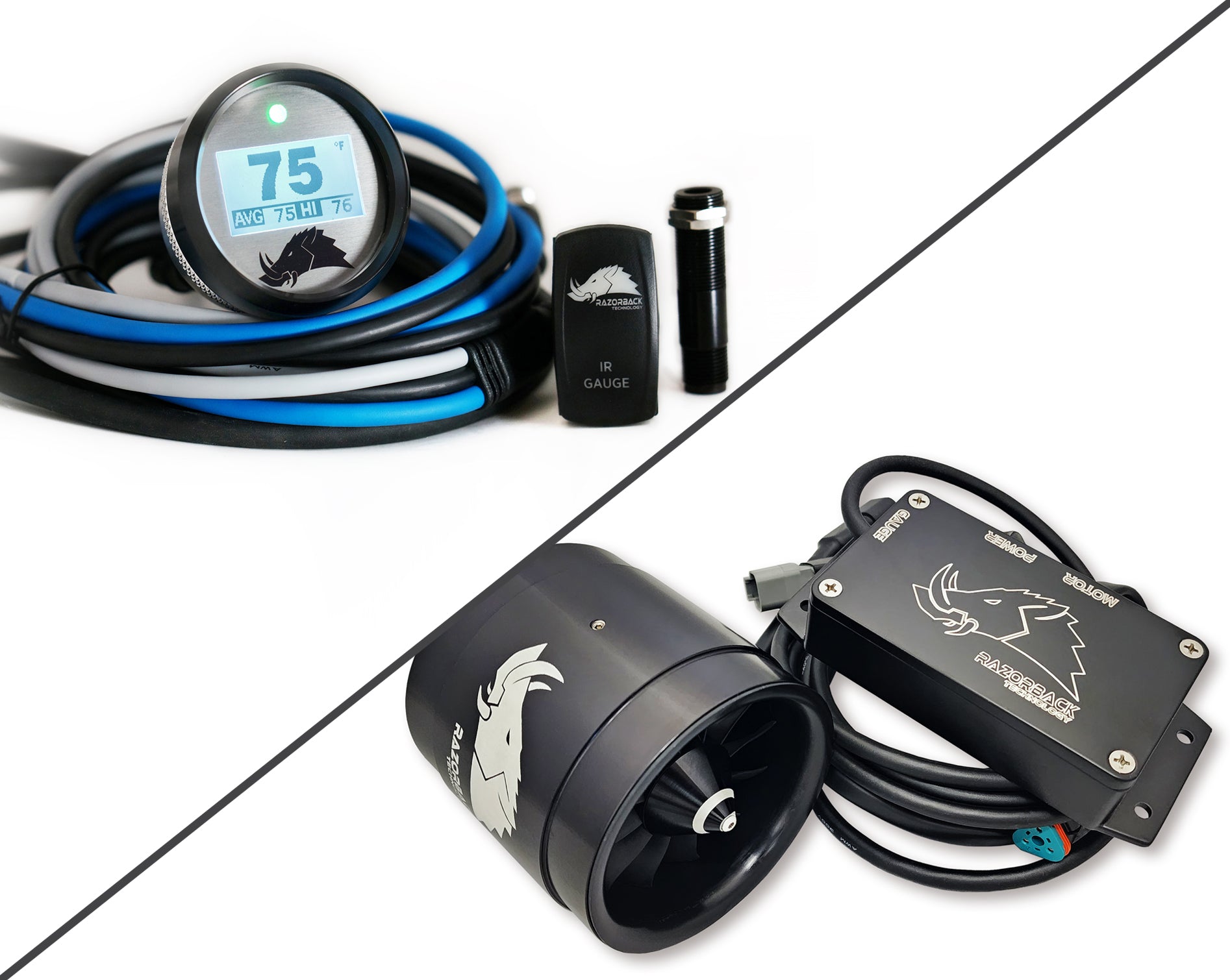 Razorback 3.2 Belt Temperature Gauge and Cooling Fan Kit