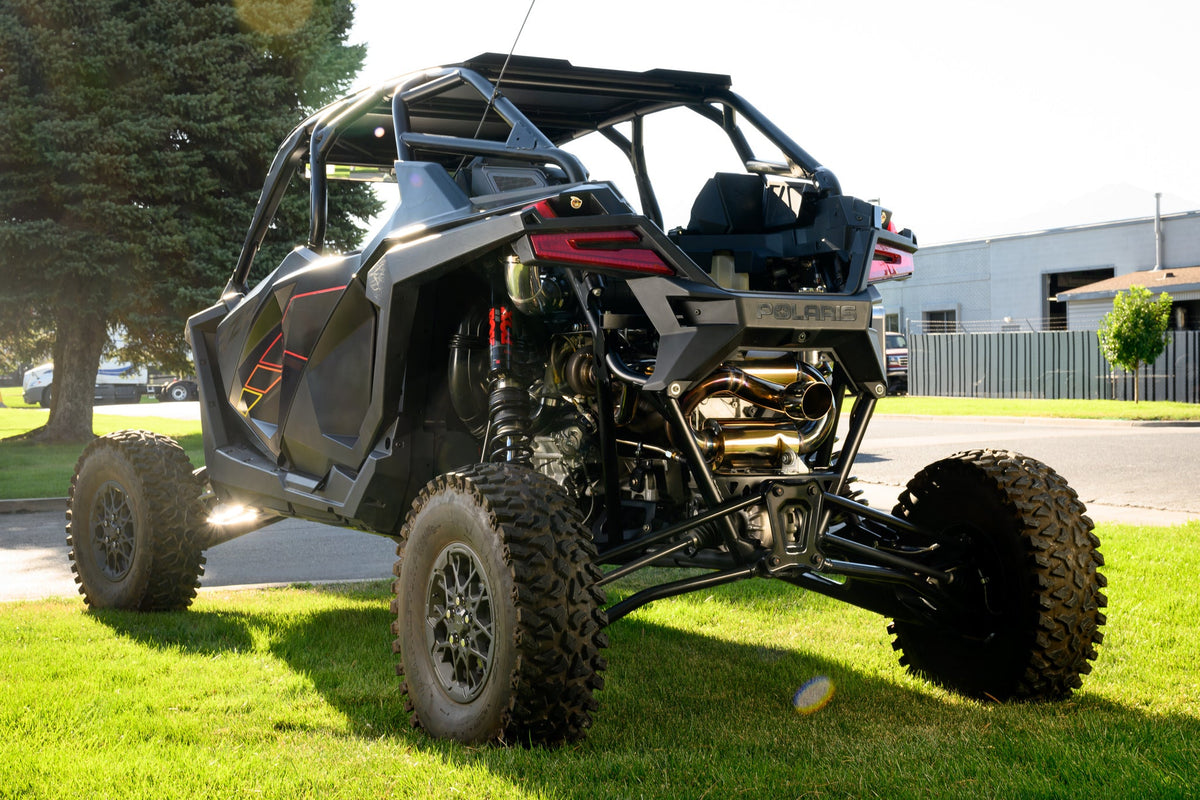 Force Turbos system installed on a Polaris RZR Pro R, rear view