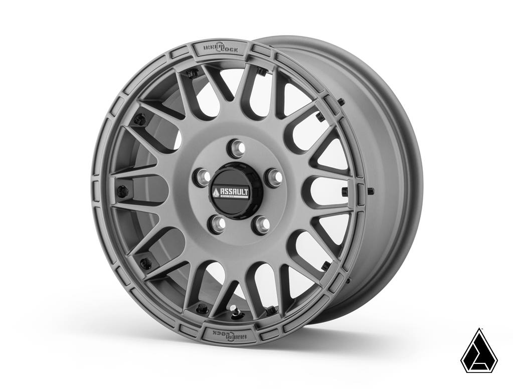 Sticky XT Warrior Tires 32x10x15 on 15x7 Assault Industries Hellfire Matte Titanium Wheels 4/156 Pattern for RZR Pro XP and RZR Pro XP 4 and RZR S 1000 and RZR S 800 and RZR S 900 and RZR S4 1000 and RZR XP 1000 and RZR XP 4 1000 and RZR XP 4 900 and RZR XP Turbo and RZR XP 4 Turbo and RZR XP Turbo S and RZR XP 4 Turbo S and RZR XP 900 and RZR 4 800 and RZR 4 900 and RZR 570 and RZR 800 and RZR 900