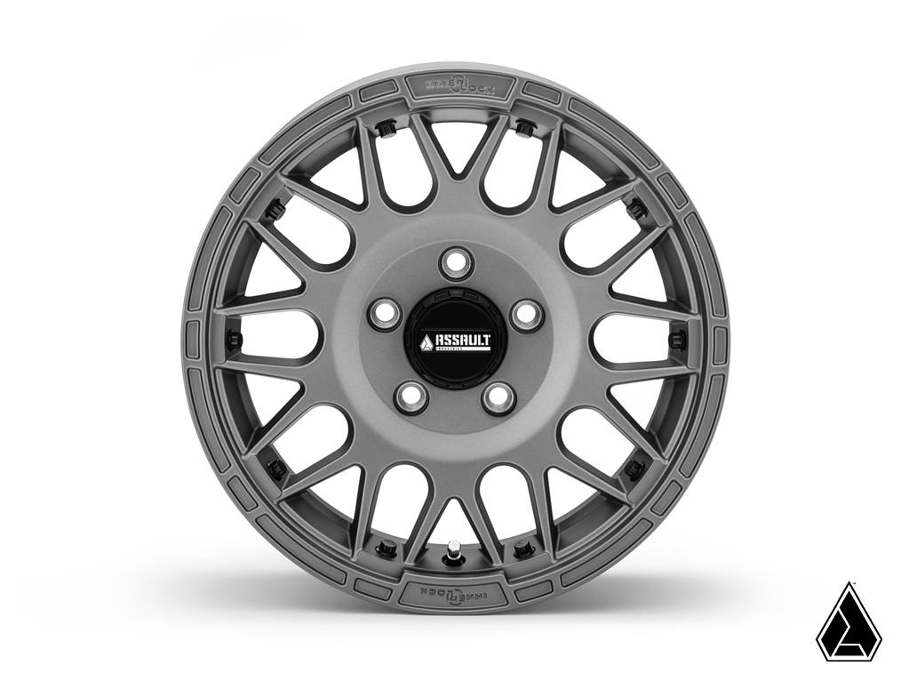 Intimidator Tires 34x10x15 on 15" Matte Titanium Hellfire Wheels 4/156 Pattern for RZR Pro XP and RZR Pro XP 4 and RZR S 1000 and RZR S 800 and RZR S 900 and RZR S4 1000 and RZR XP 1000 and RZR XP 4 1000 and RZR XP 4 900 and RZR XP Turbo and RZR XP 4 Turbo and RZR XP Turbo S and RZR XP 4 Turbo S and RZR XP 900 and RZR 4 800 and RZR 4 900 and RZR 570 and RZR 800 and RZR 900
