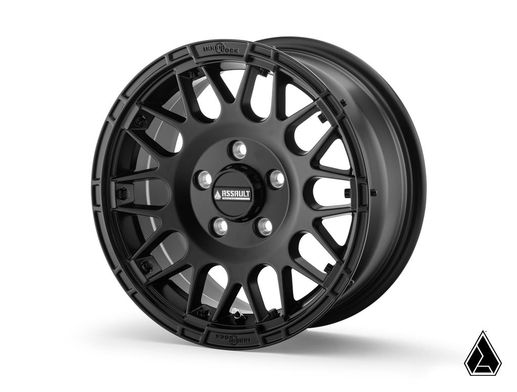 Standard XT Warrior Tires 32x10x15 on 15x7 Assault Industries Hellfire Satin Black Wheels 4/156 Pattern for RZR Pro XP and RZR Pro XP 4 and RZR S 1000 and RZR S 800 and RZR S 900 and RZR S4 1000 and RZR XP 1000 and RZR XP 4 1000 and RZR XP 4 900 and RZR XP Turbo and RZR XP 4 Turbo and RZR XP Turbo S and RZR XP 4 Turbo S and RZR XP 900 and RZR 4 800 and RZR 4 900 and RZR 570 and RZR 800 and RZR 900