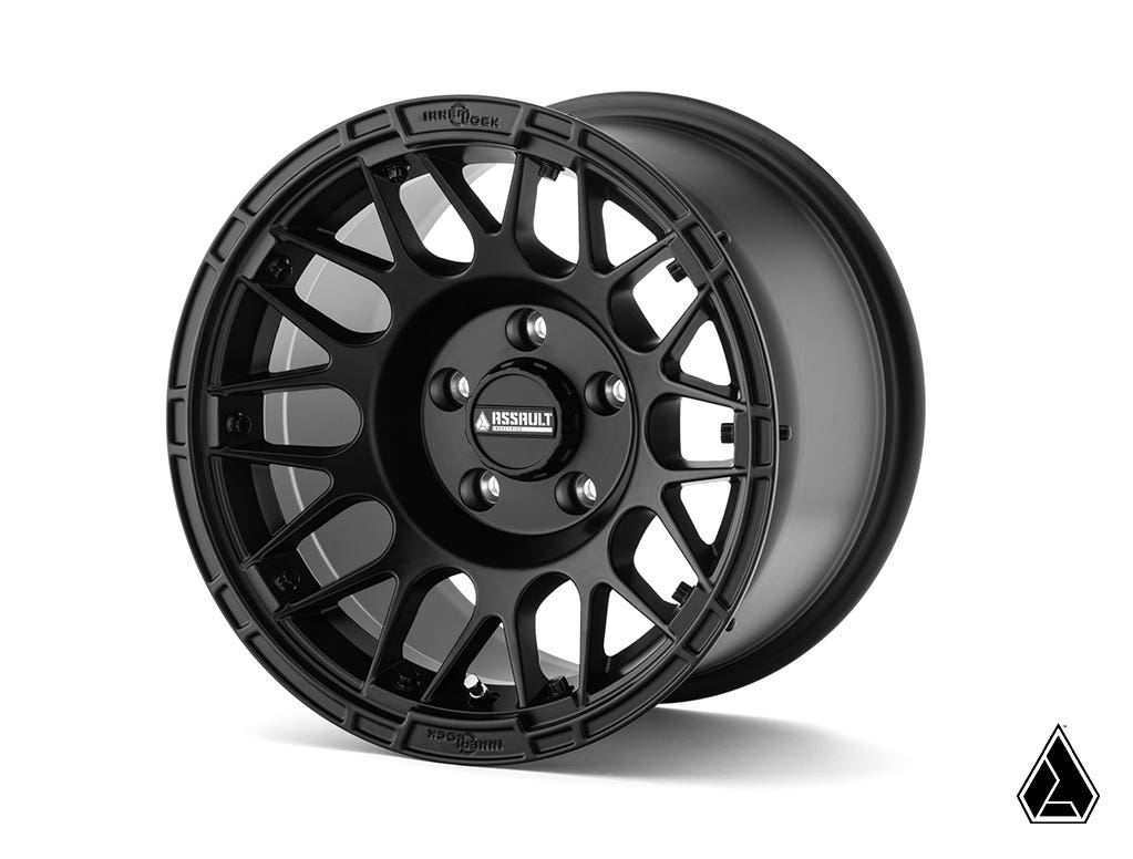 Sticky XT Warrior Tires 32x10x15 on 15x10 Assault Industries Hellfire Satin Black Wheels 5/4.5 Pattern for RZR Pro R and RZR Pro R 4 and RZR Turbo R and RZR Turbo R 4