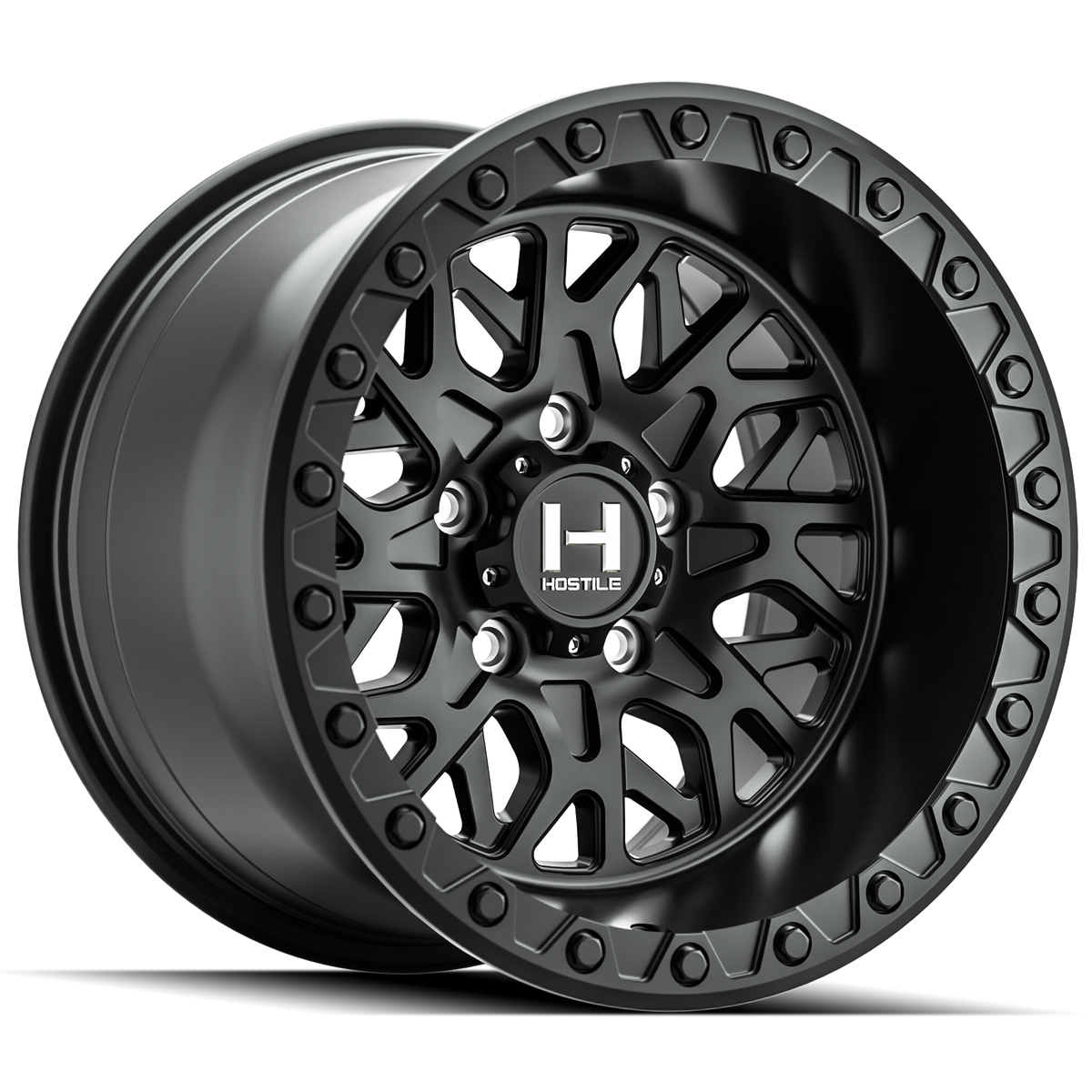 Hostile H133 Glamis five-lug UTV wheel in Asphalt finish