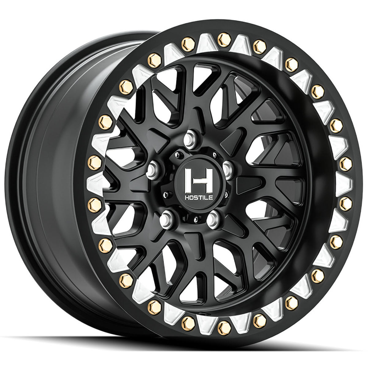 Hostile H333 Glamis 5 Lug Beadlock Wheel - Asphalt