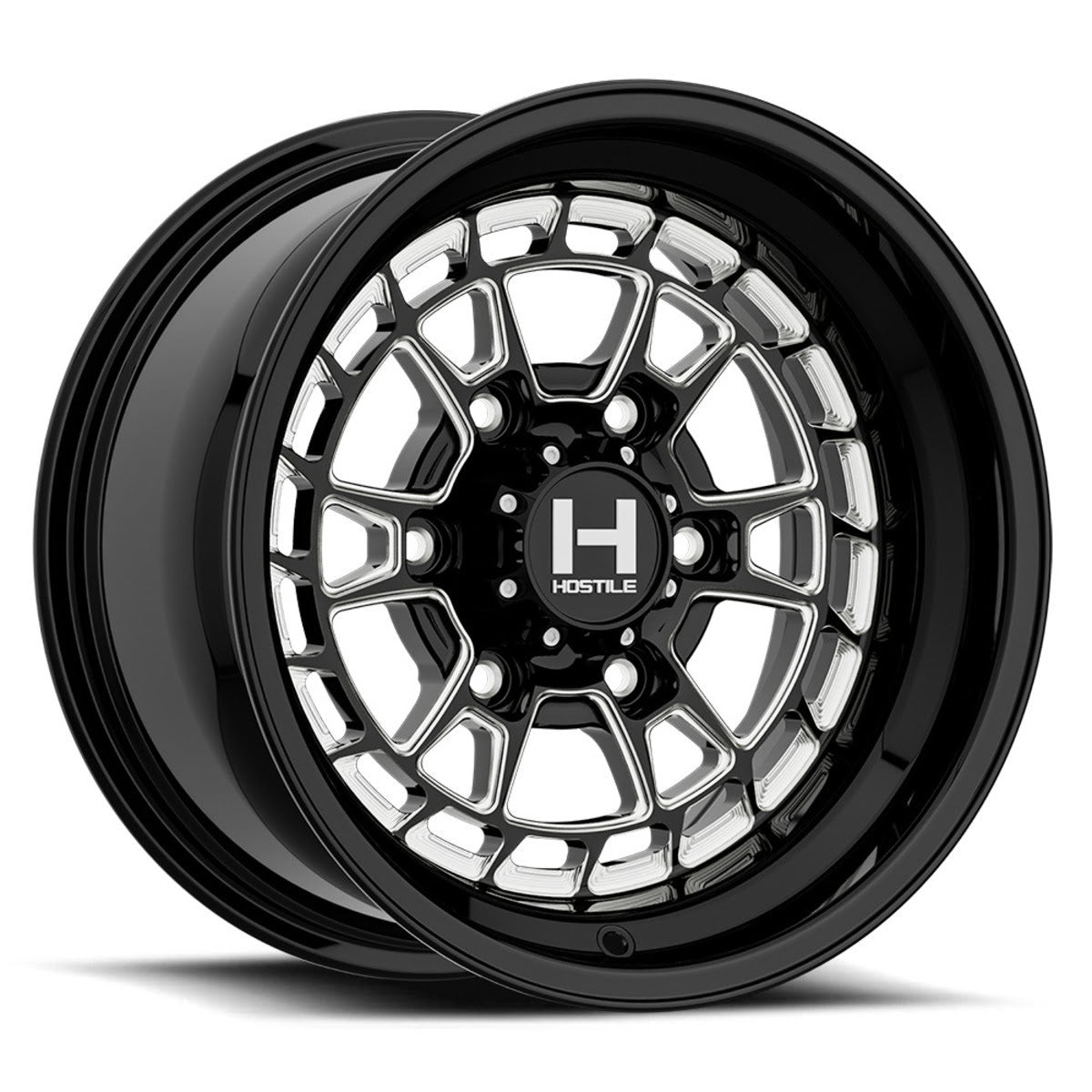 Hostile HF32 Forged Rival Beadlock Wheel Blade Cut - Gloss Black - view 2
