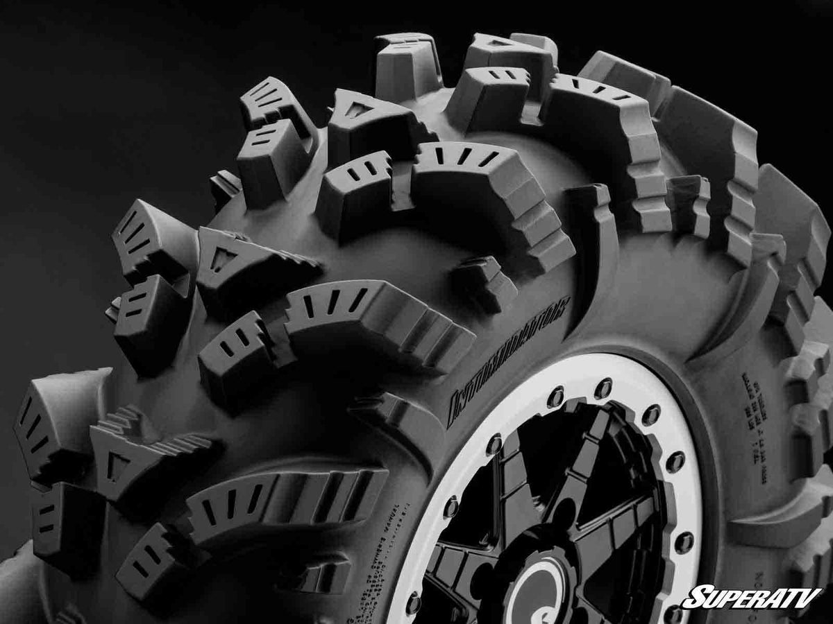 Intimidator Tires 32x10x14 on 14" Healy Lock Series Wheels 4/156 Pattern for RZR S 1000 and RZR S 800 and RZR S 900 and RZR S4 1000 and RZR XP 1000 and RZR XP 4 1000 and RZR XP 4 900 and RZR XP Turbo and RZR XP 4 Turbo and RZR XP Turbo S and RZR XP 4 Turbo S and RZR XP 900 and RZR 4 800 and RZR 4 900 and RZR 570 and RZR 800 and RZR 900