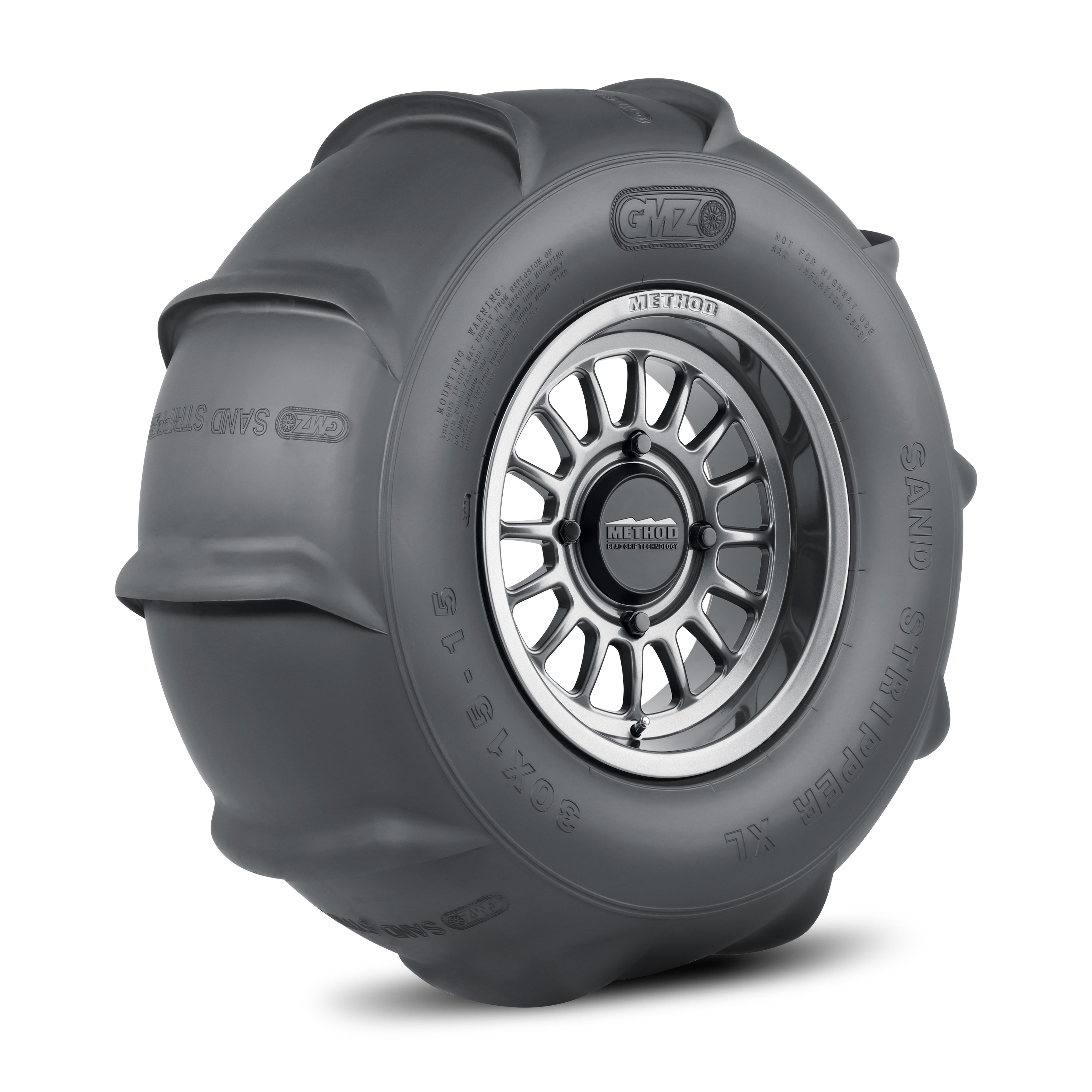 Method 411 Bead Grip | Gloss Titanium + Sand Stripper Rear 10 XL 30
