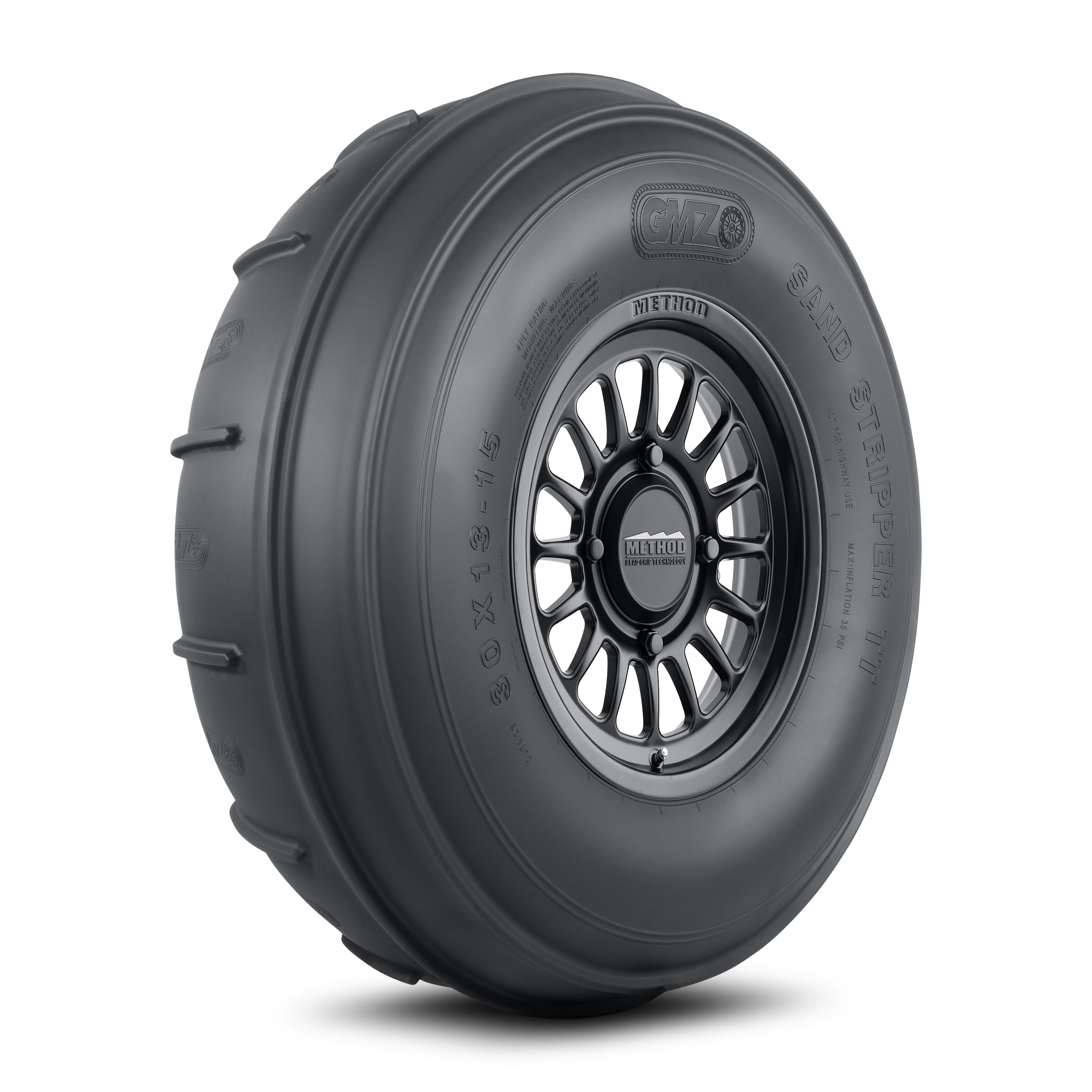 Method 411 Bead Grip | Matte Black + Sand Stripper Front TT XL 30