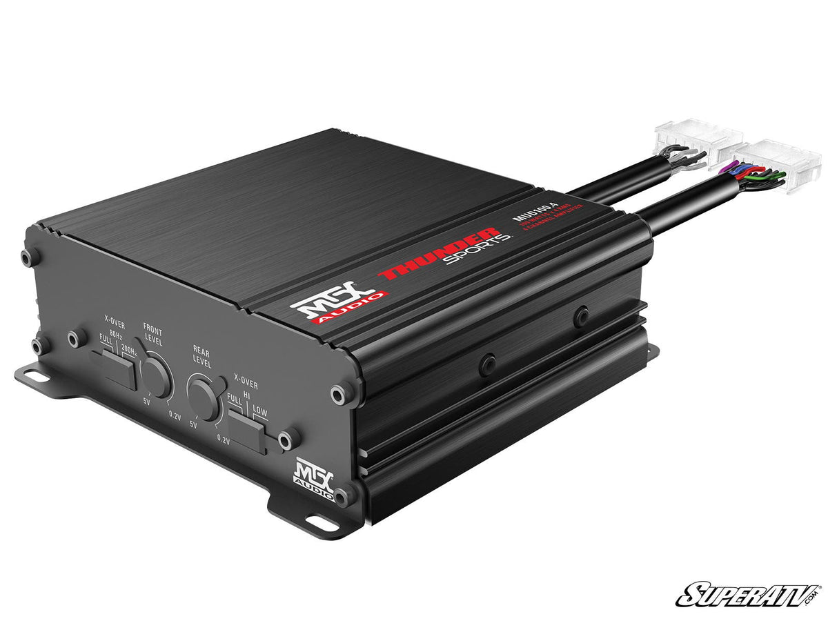 MTX MUD100-4 UTV Amplifier for RZR Pro R and RZR Pro R 4 and RZR Pro S and RZR Pro S 4 and RZR Pro XP and RZR Pro XP 4 and RZR RS1 and RZR S 1000 and RZR S 800 and RZR S 900 and RZR S4 1000 and RZR Trail 900 and RZR Trail S 900 and RZR Trail S 1000 and RZR Turbo R and RZR Turbo R 4 and RZR XP and RZR XP 4 and RZR XP 1000 and RZR XP 4 1000 and RZR XP 4 900 and RZR XP Turbo and RZR XP 4 Turbo and RZR XP Turbo S and RZR XP 4 Turbo S and RZR XP S and RZR XP 900 and RZR 4 800 and RZR 4 900 and RZR 570 and RZR 80
