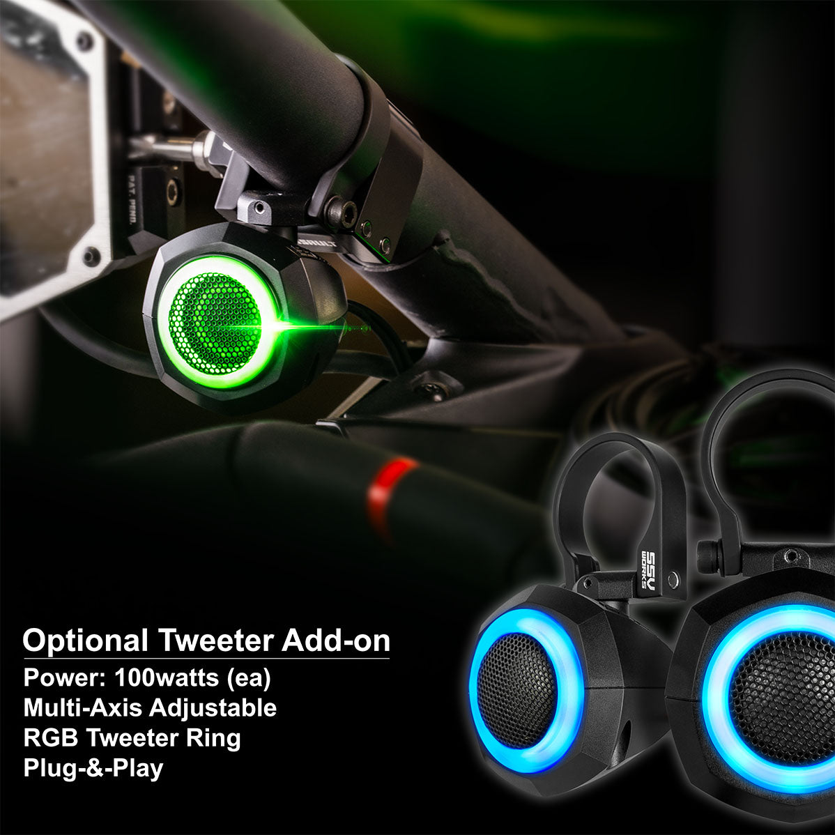2014-2023 Polaris RZR V-Spec 5-Speaker Plug-&-Play Kit for Ride Command - product image 3