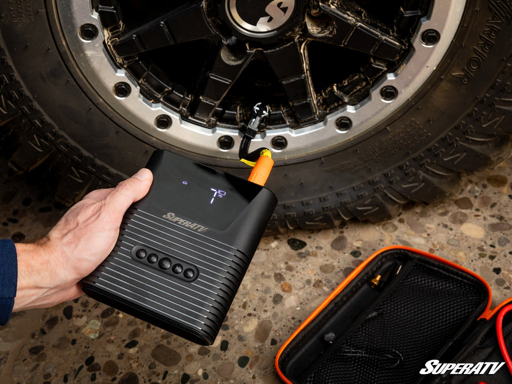 SuperATV Jump Starter with Air Compressor – Portable 12V Battery Booster
